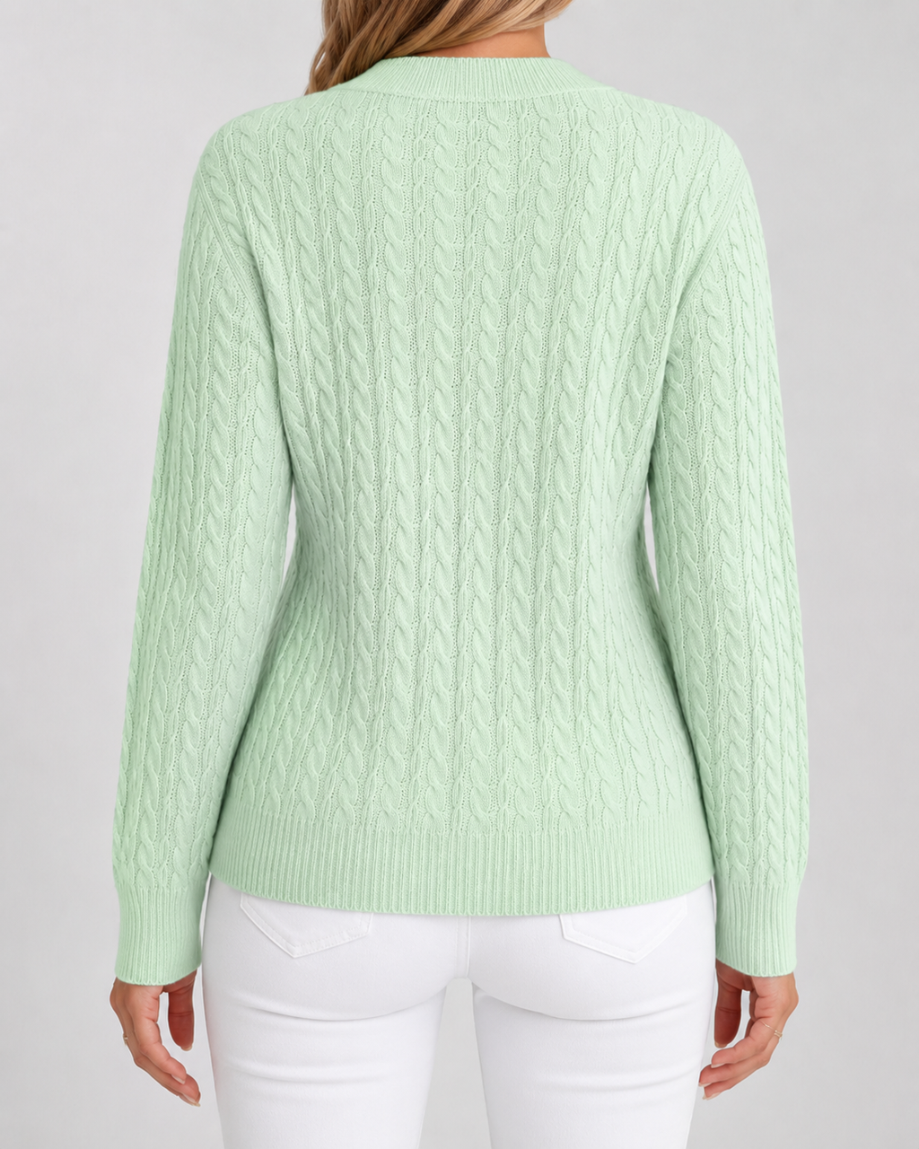 Vespera | Cable Knit Crew Neck Sweater