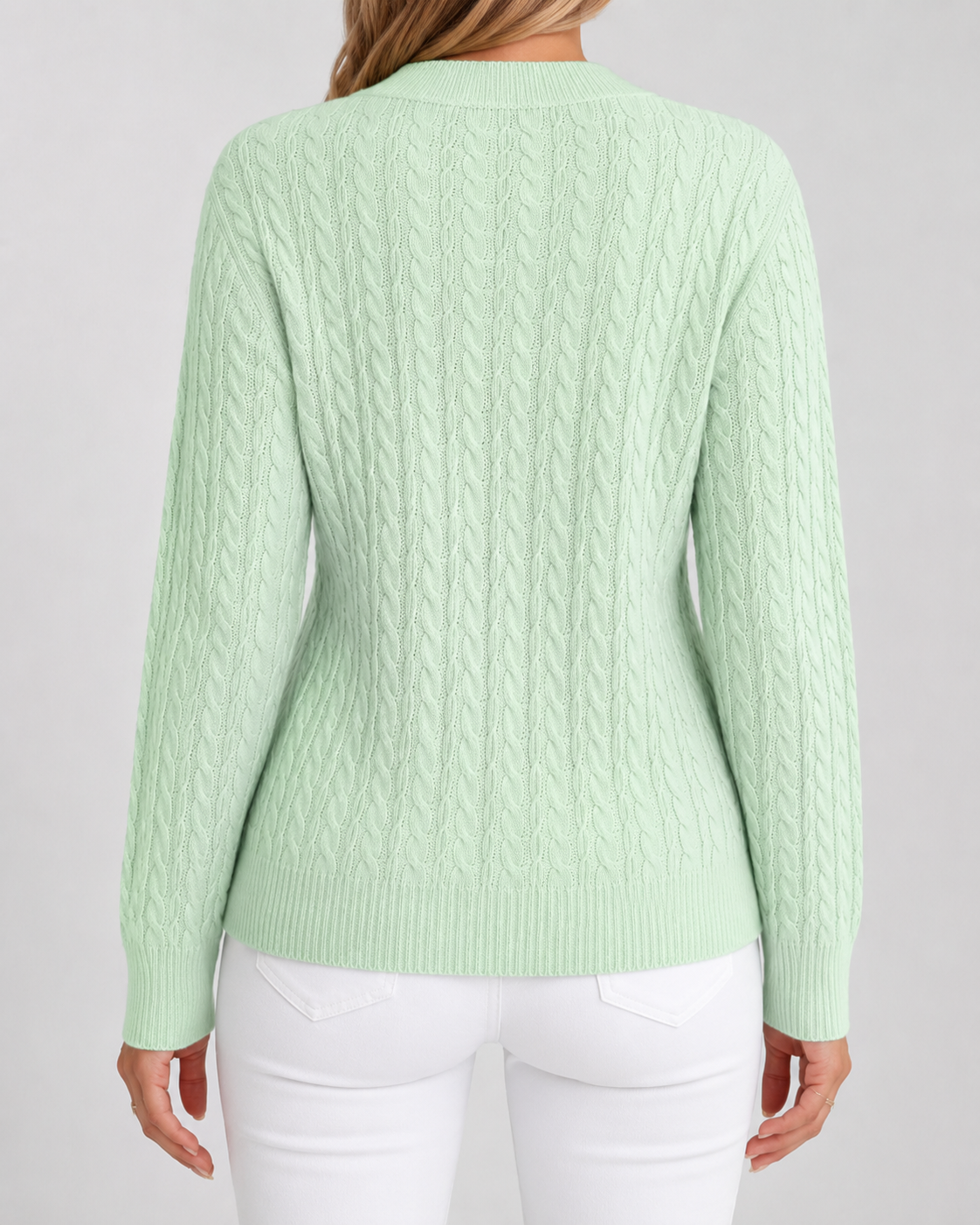 Vespera | Cable Knit Crew Neck Sweater