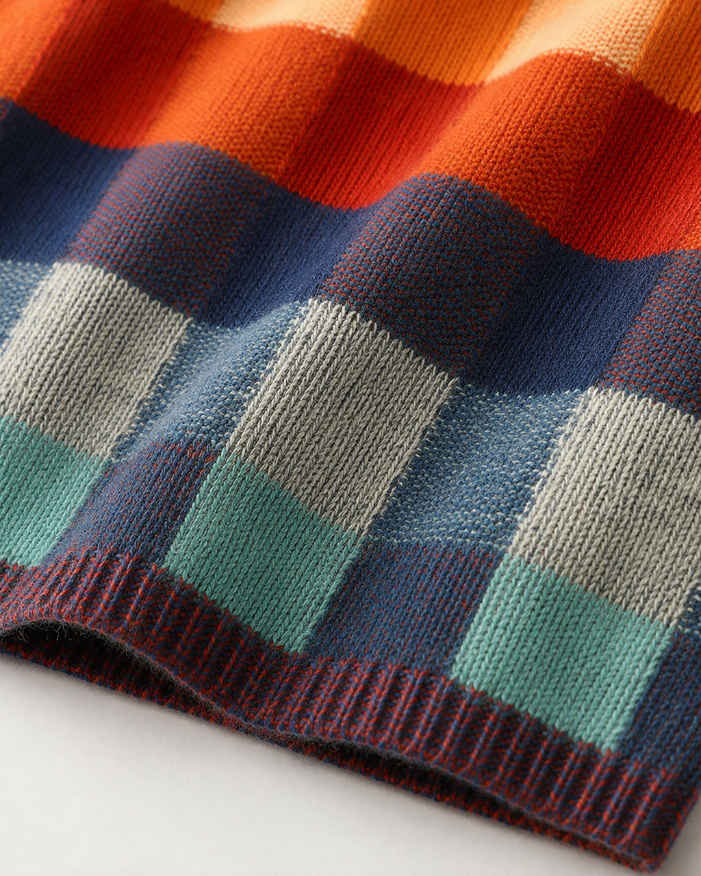 Xiomara | Check Knit Turtleneck Sweater