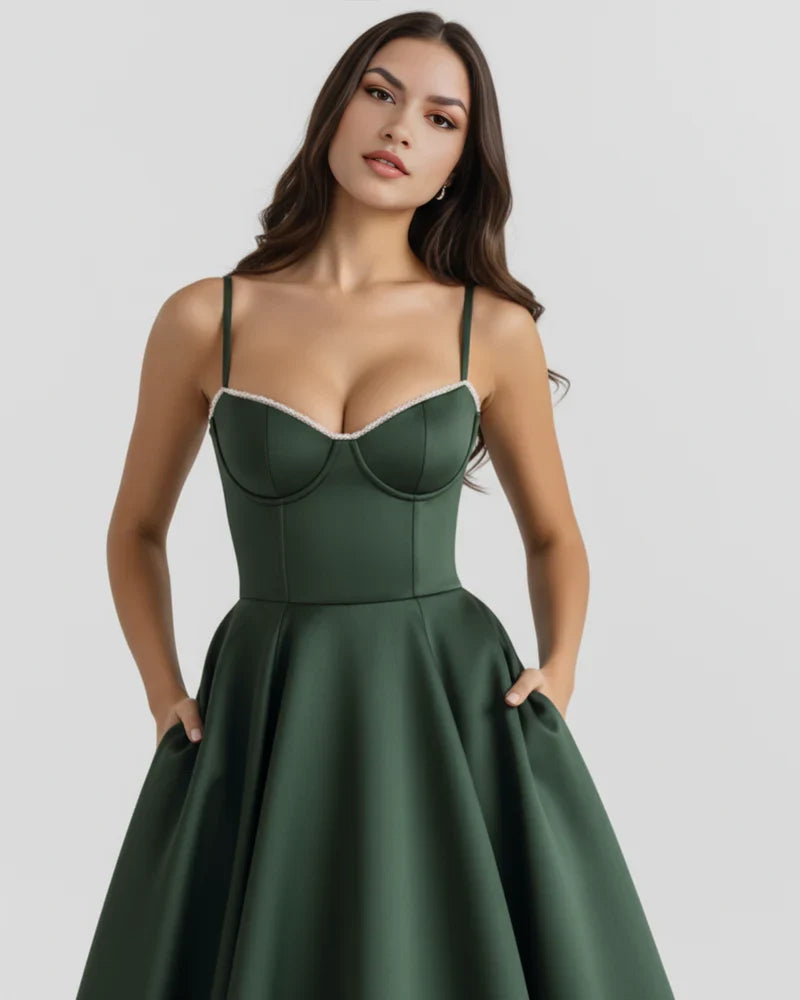 Willa | Corset Tulle Midi Dress