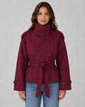 Jessamine | Cropped Trench Coat with Funnel Neck