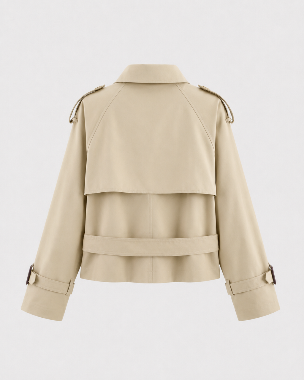 Queenie | Cropped Trench Jacket with Funnel Neck