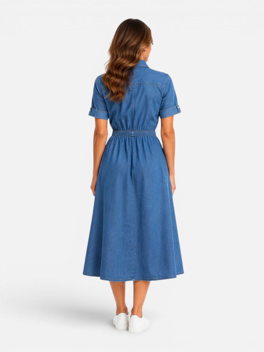 Vivienne | Denim Button-Front Midi Dress