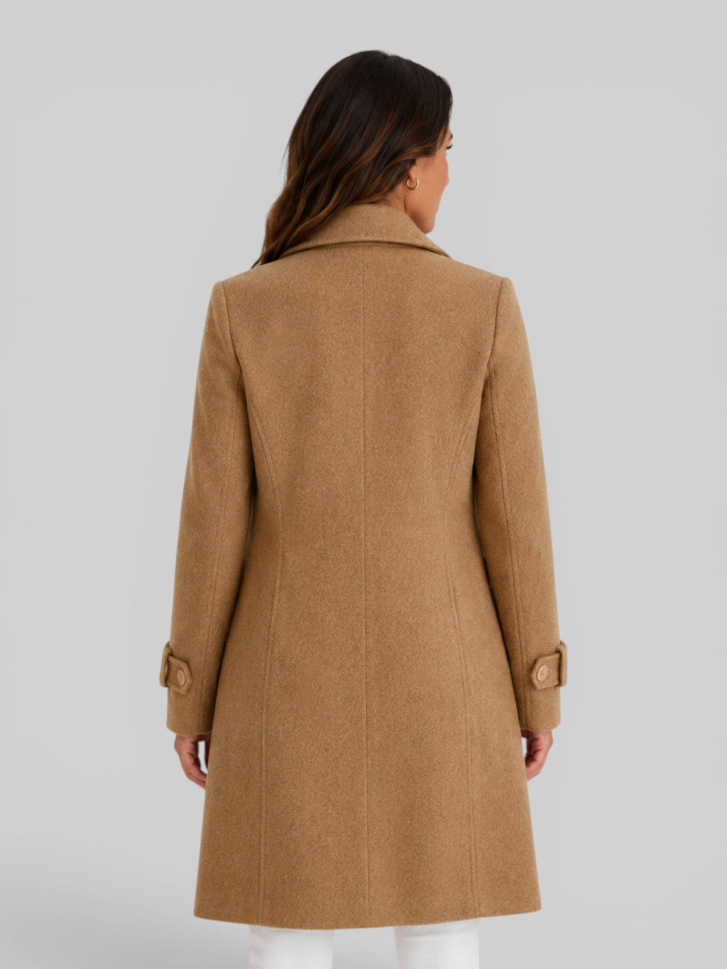 Vianne | Longline Wool Coat with Notch Lapel