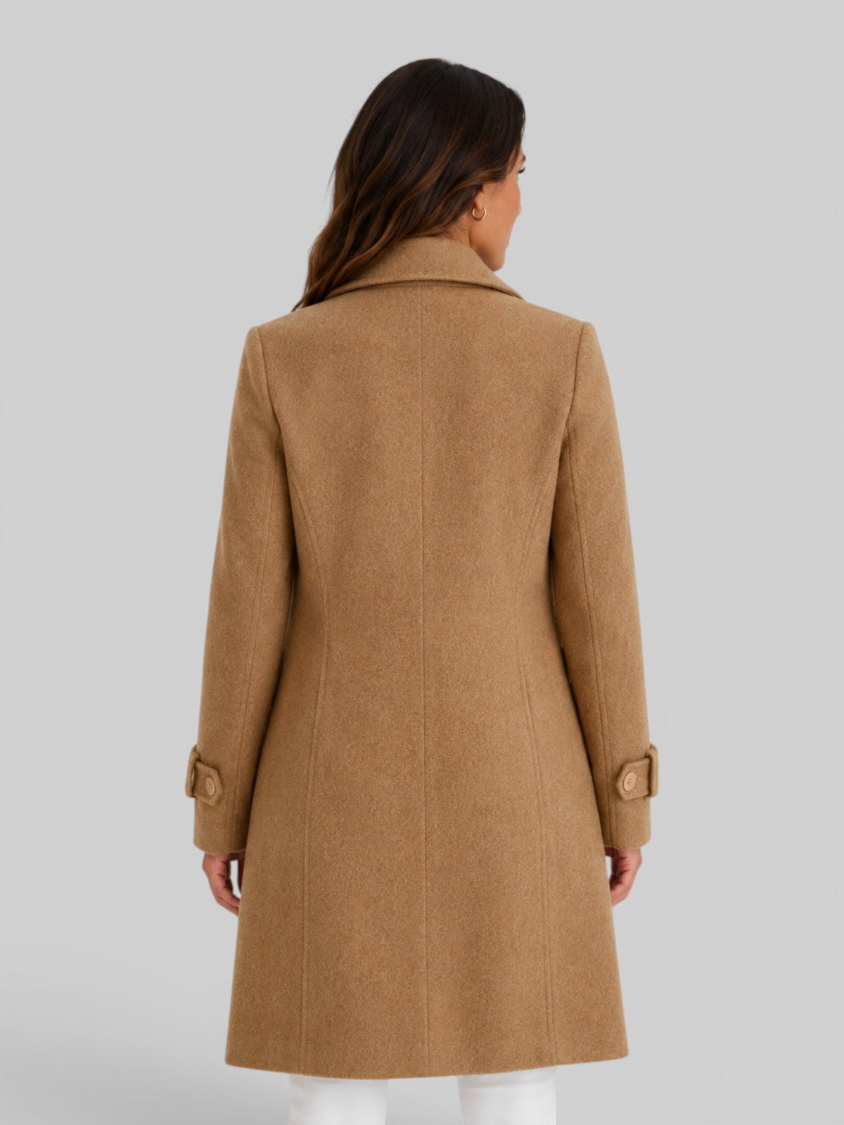 Vianne | Longline Wool Coat with Notch Lapel