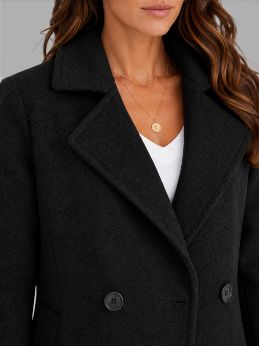 Vianne | Longline Wool Coat with Notch Lapel