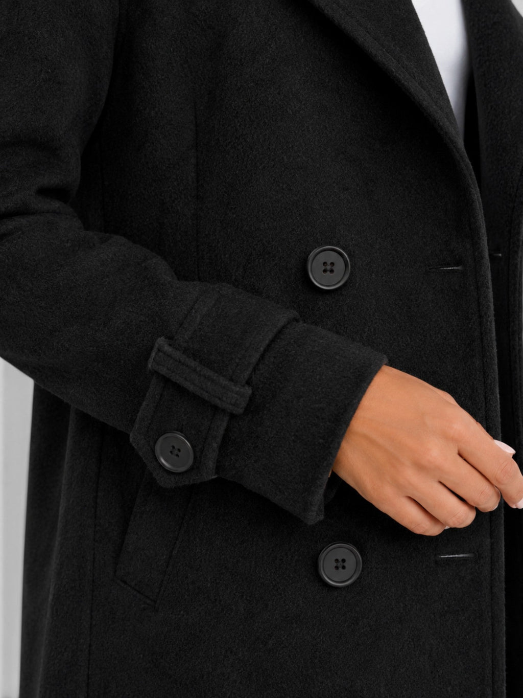 Vianne | Longline Wool Coat with Notch Lapel