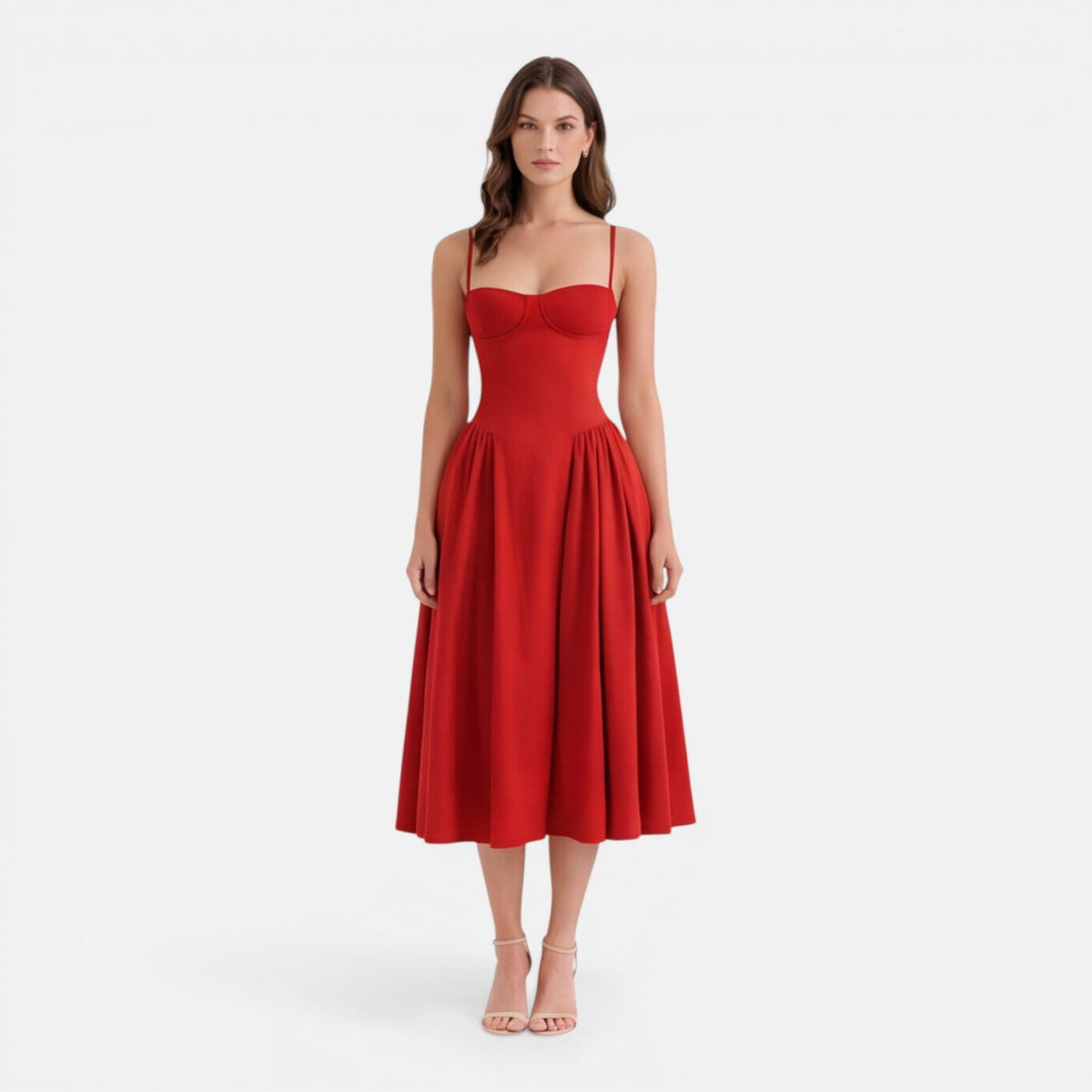 Tessa | Strap A-Line Midi Dress