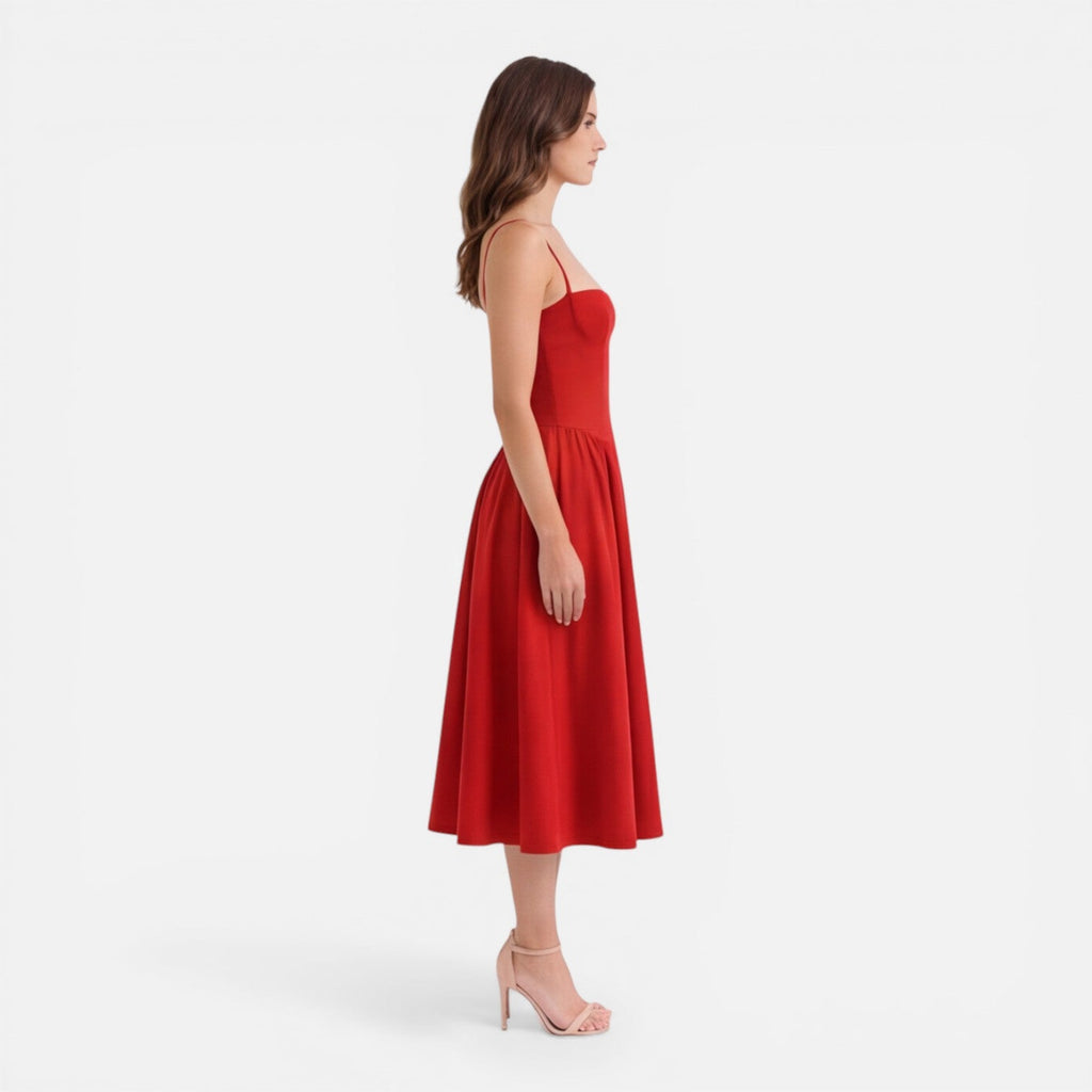 Tessa | Strap A-Line Midi Dress