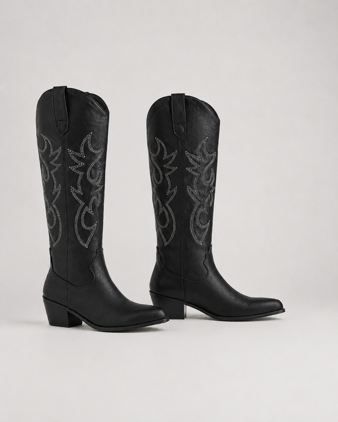 Zephyrine | Embroidered Knee-High Cowboy Boots