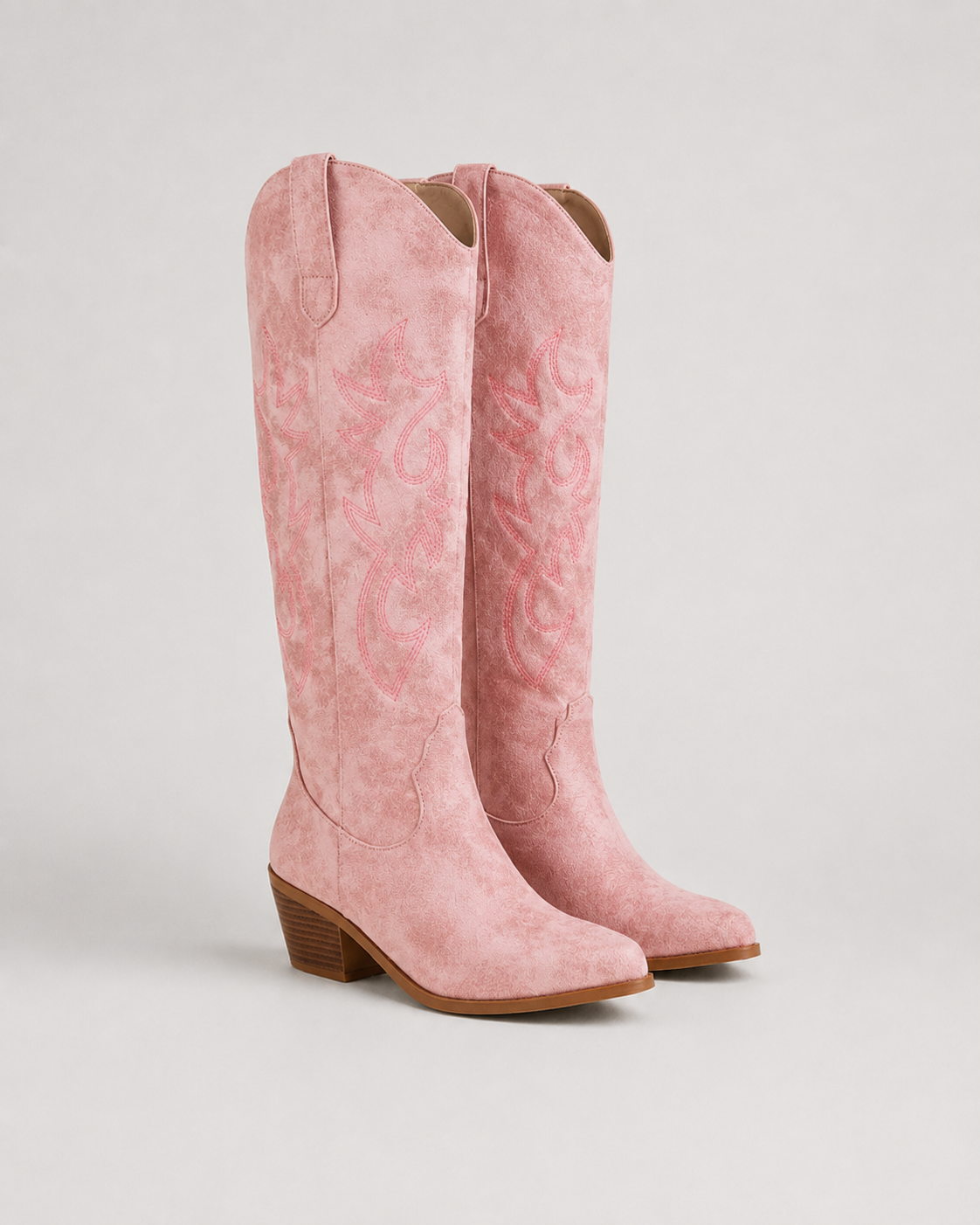 Zephyrine | Embroidered Knee-High Cowboy Boots
