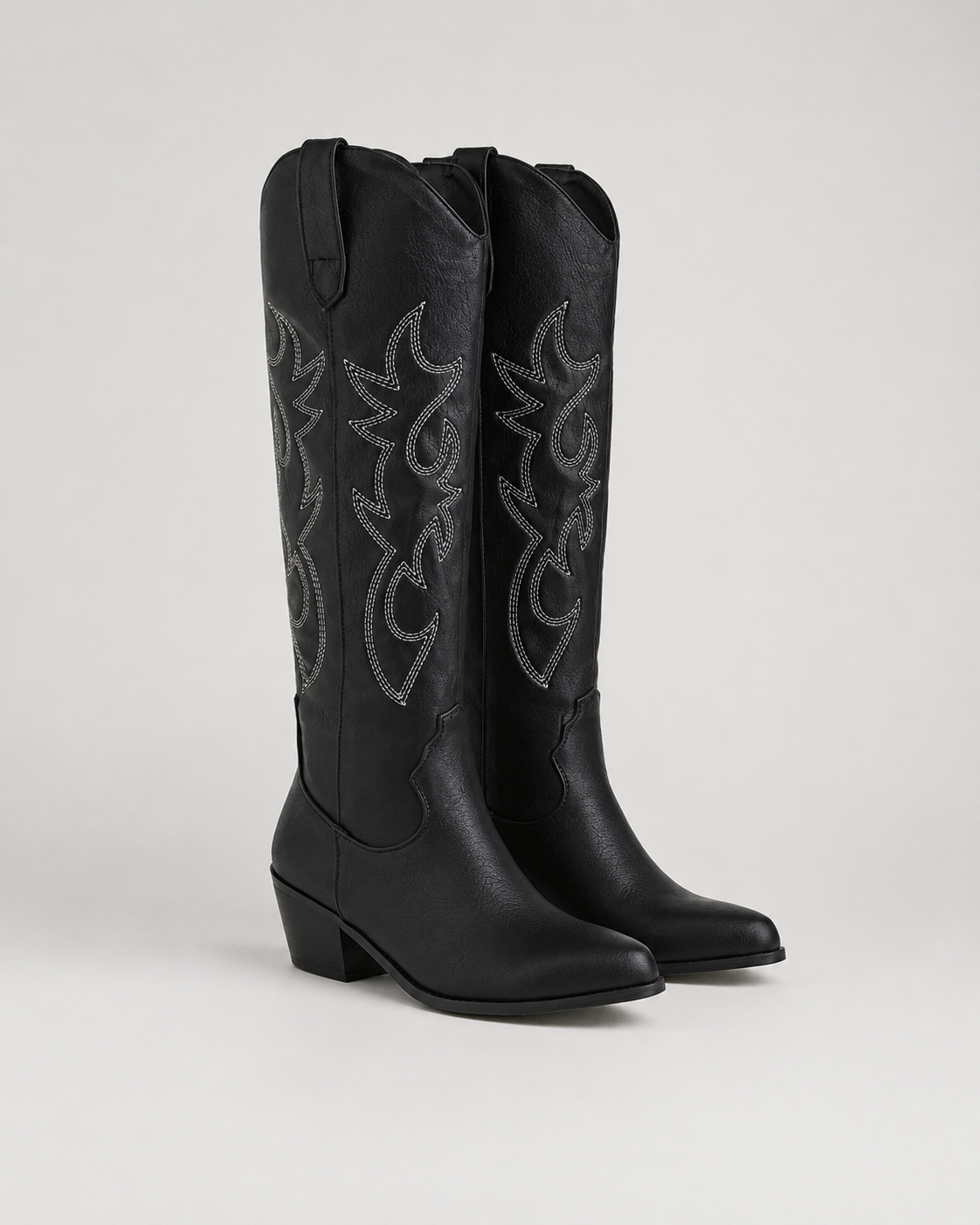 Zephyrine | Embroidered Knee-High Cowboy Boots