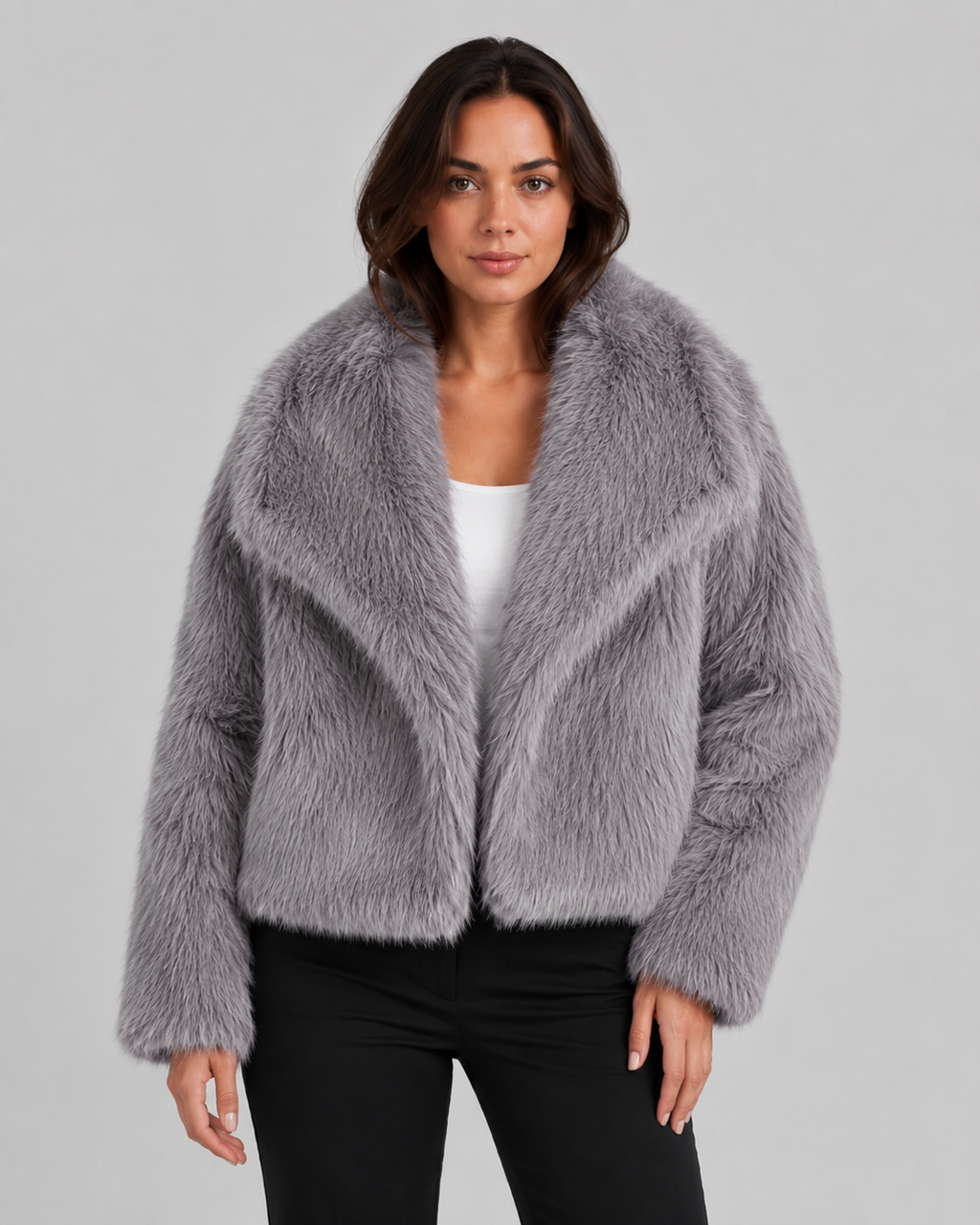 Perpetua | Faux Fur Cropped Winter Jacket