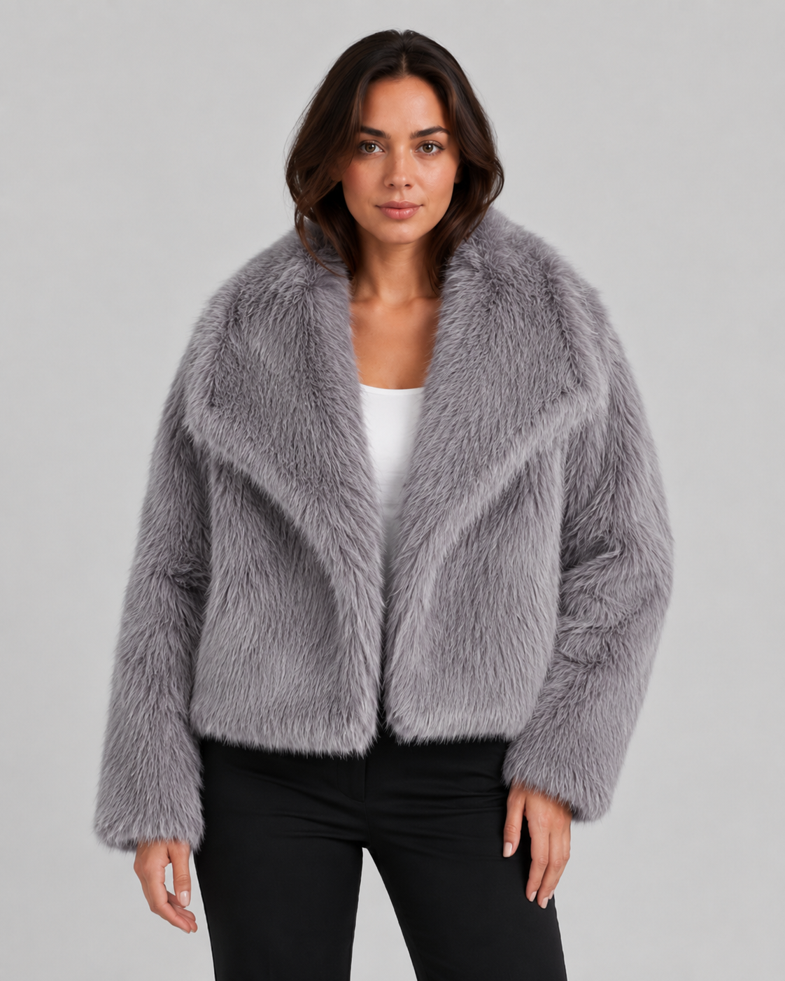 Perpetua | Faux Fur Cropped Winter Jacket