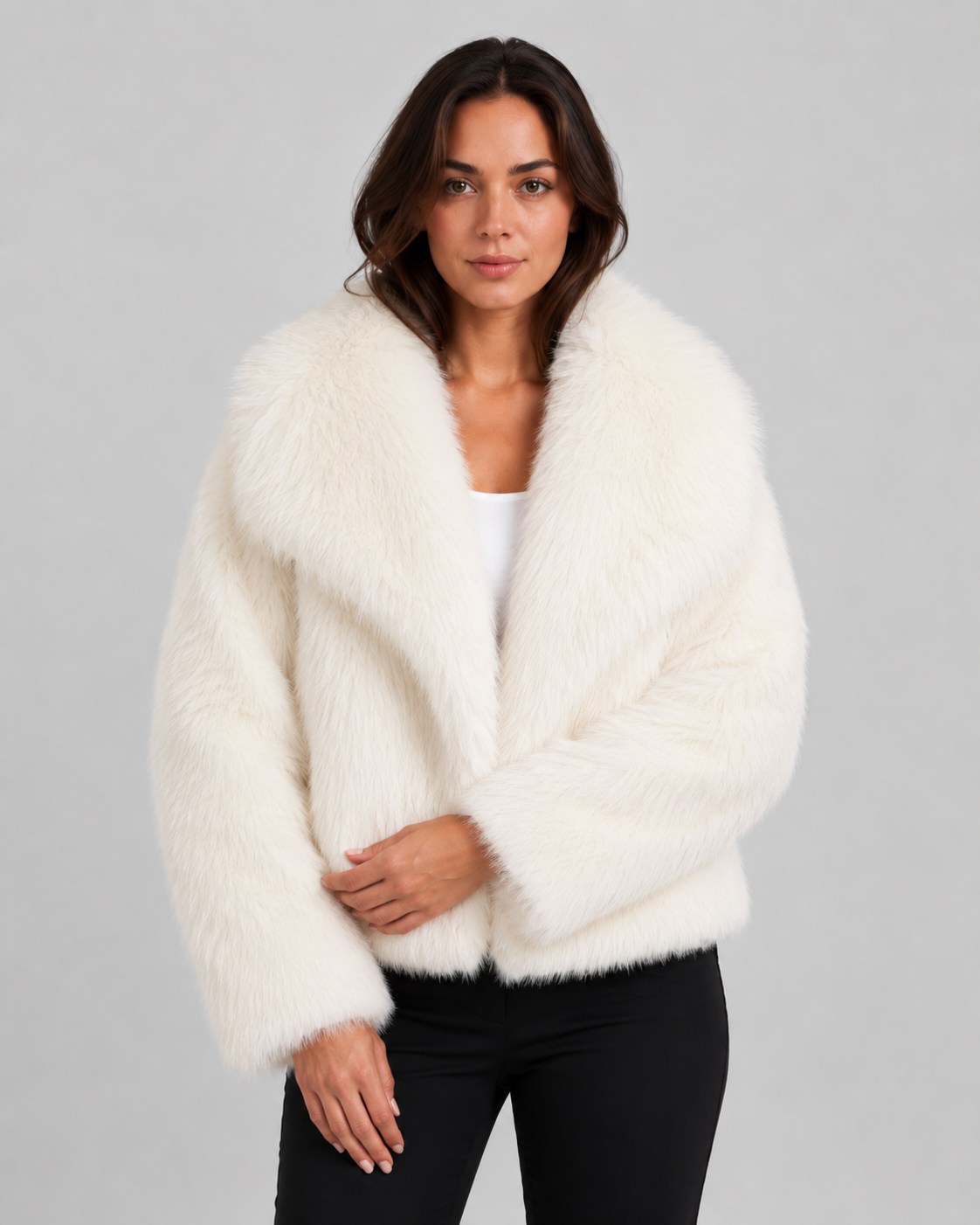 Perpetua | Faux Fur Cropped Winter Jacket