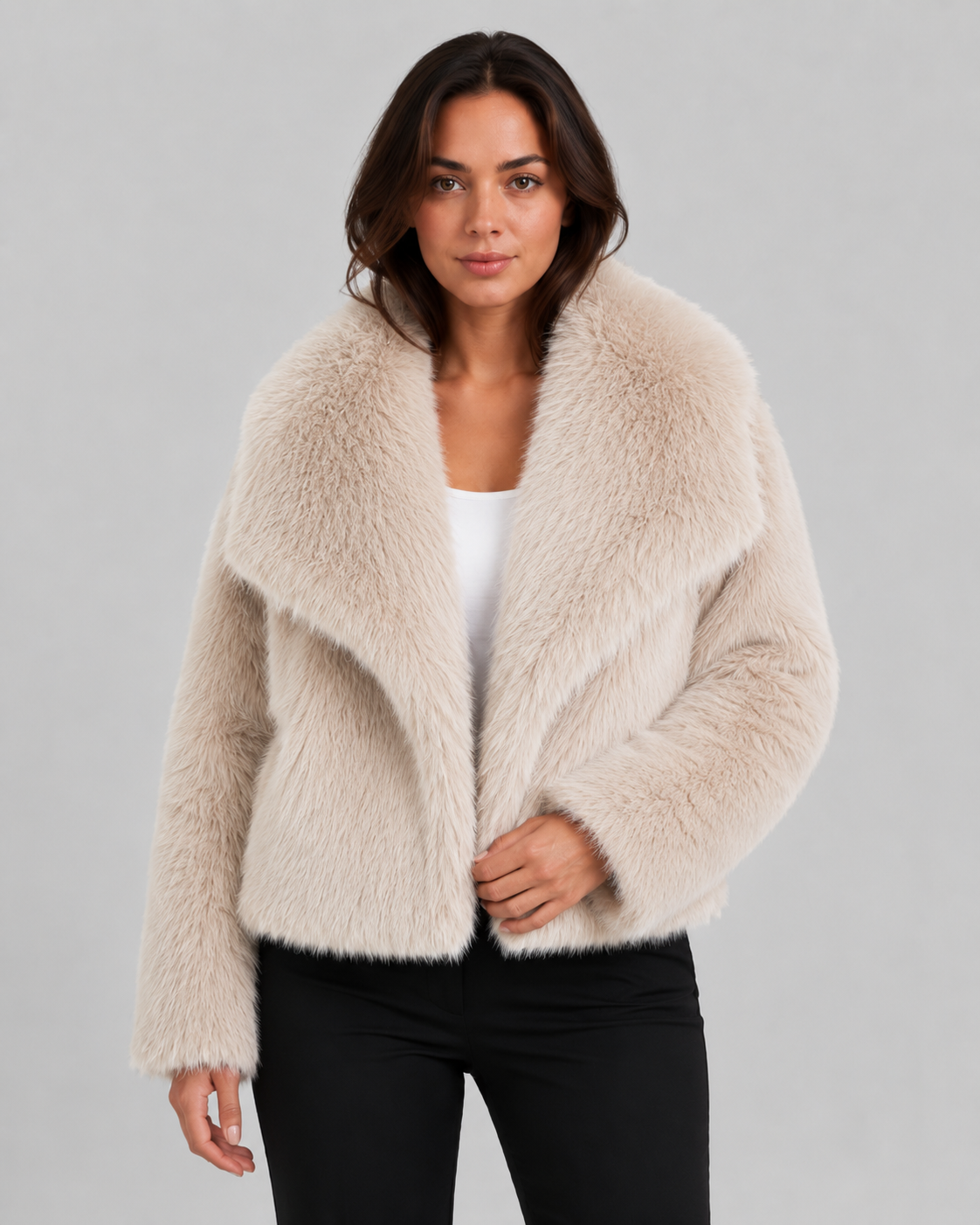Perpetua | Faux Fur Cropped Winter Jacket