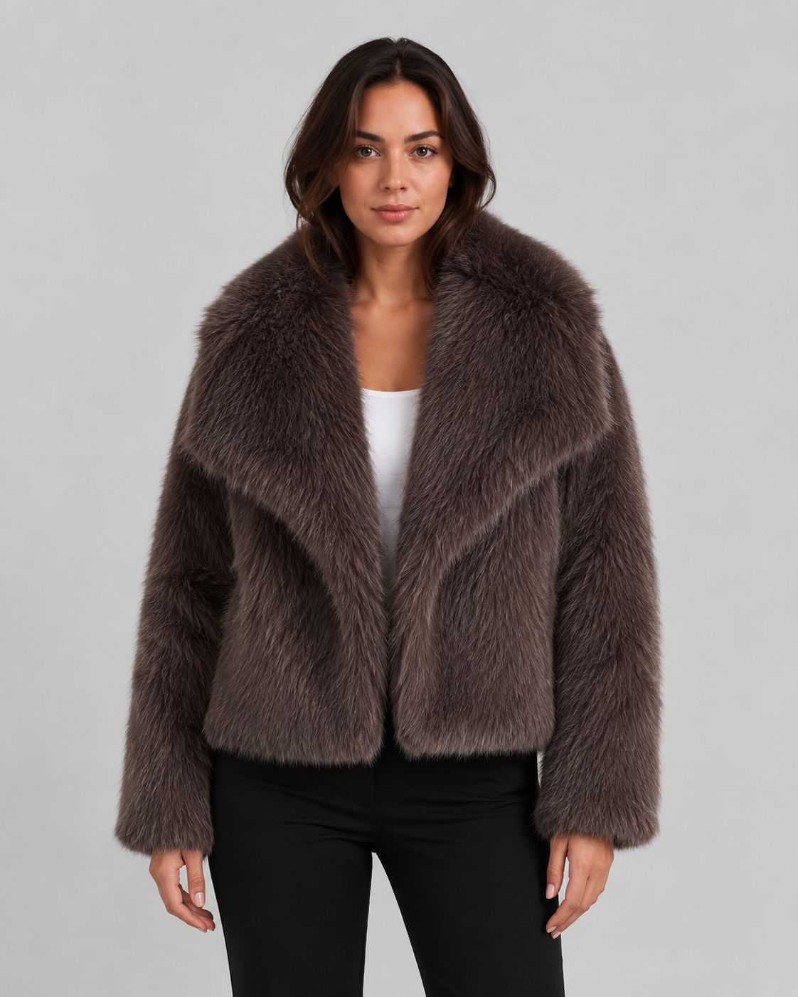 Perpetua | Faux Fur Cropped Winter Jacket