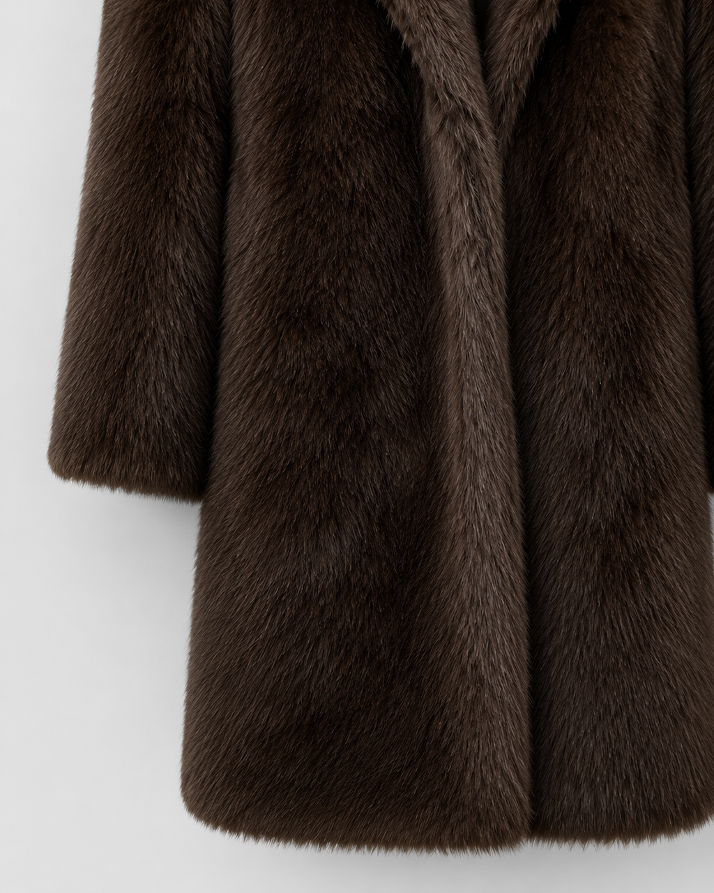 Sunniva | Faux Fur Long Coat with Wide Collar