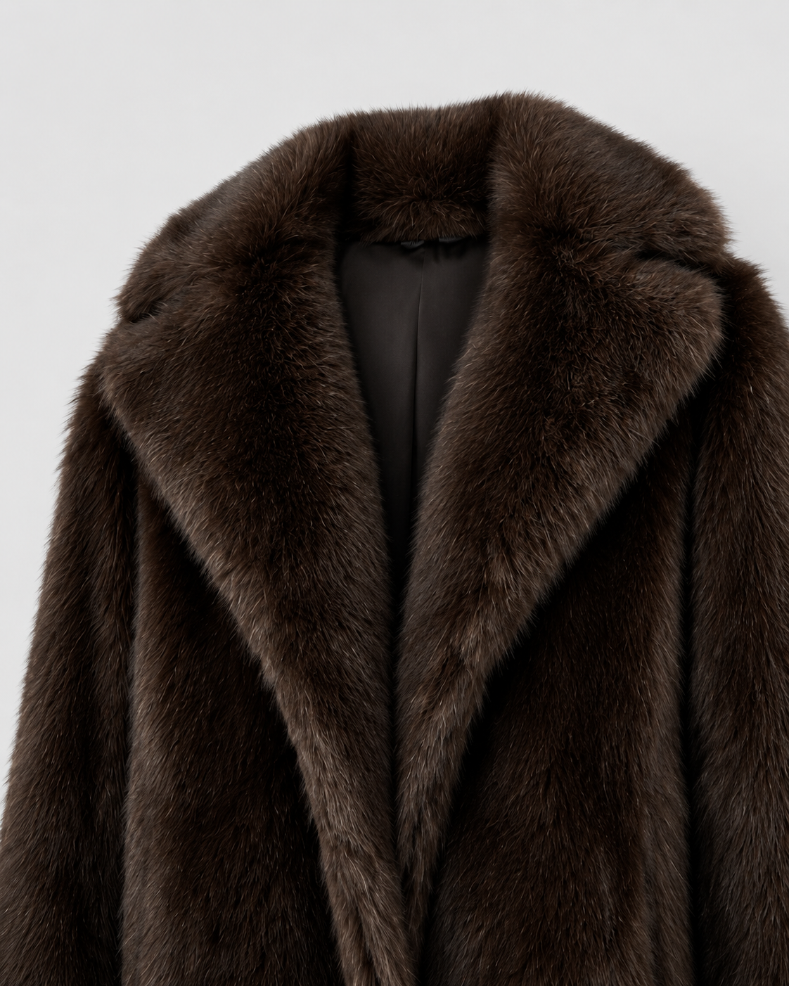 Sunniva | Faux Fur Long Coat with Wide Collar