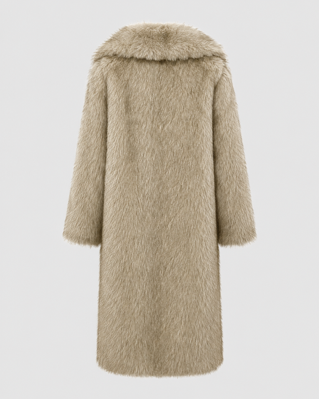 Sunniva | Faux Fur Long Coat with Wide Collar