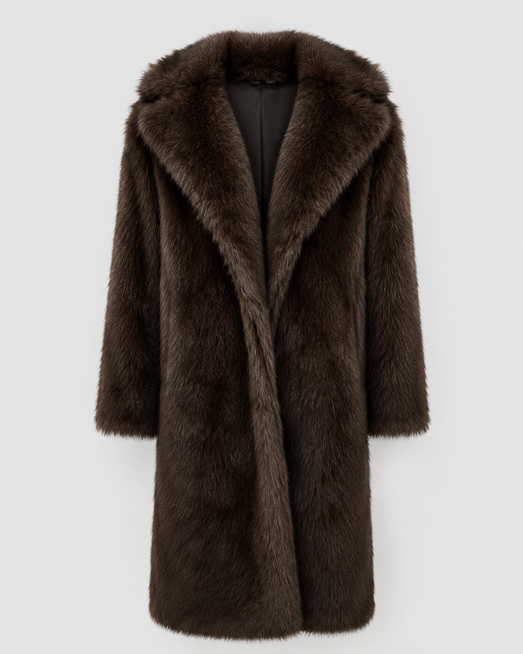 Sunniva | Faux Fur Long Coat with Wide Collar