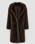 Sunniva | Faux Fur Long Coat with Wide Collar
