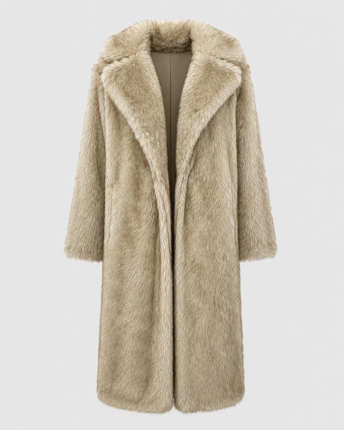 Sunniva | Faux Fur Long Coat with Wide Collar