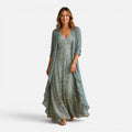 Serena | Floral Embroidered Maxi Dress & Jacket Set