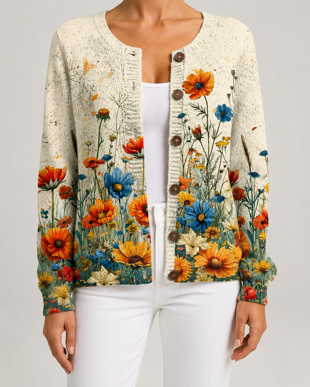 Tullia | Floral Print Knit Cardigan