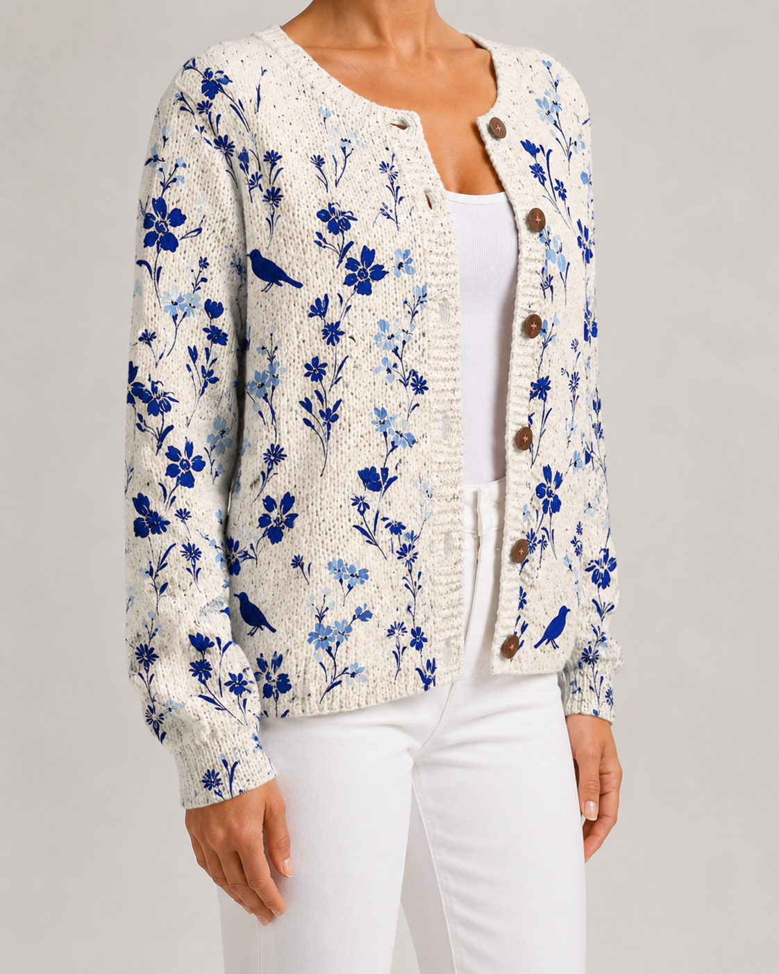 Tullia | Floral Print Knit Cardigan