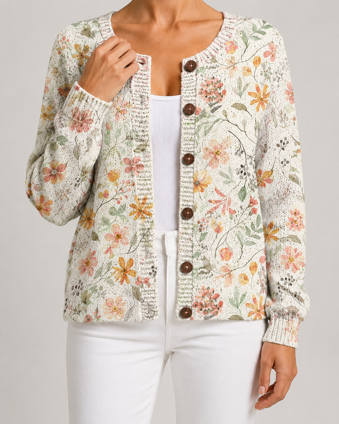 Tullia | Floral Print Knit Cardigan
