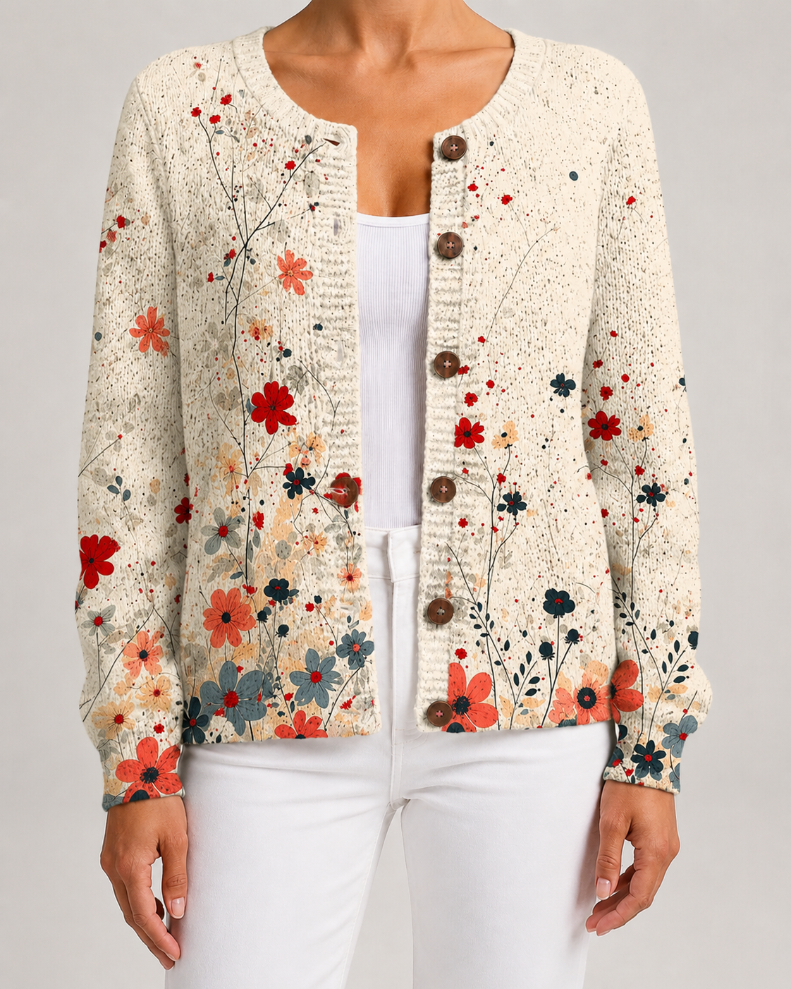 Tullia | Floral Print Knit Cardigan