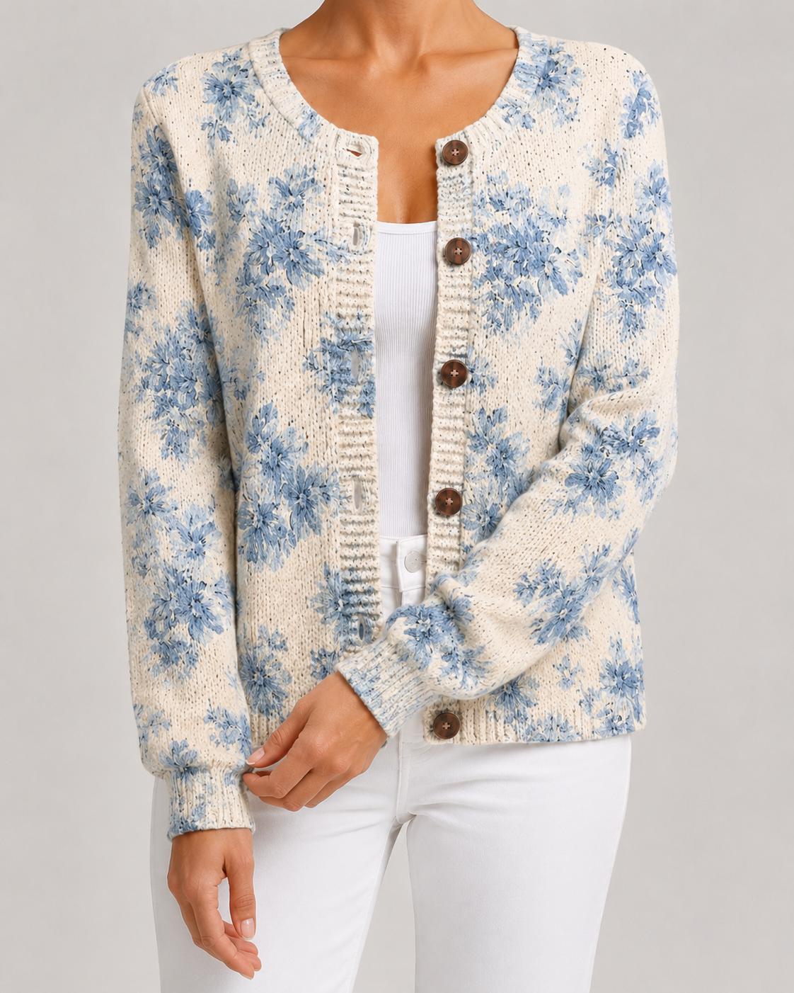 Tullia | Floral Print Knit Cardigan