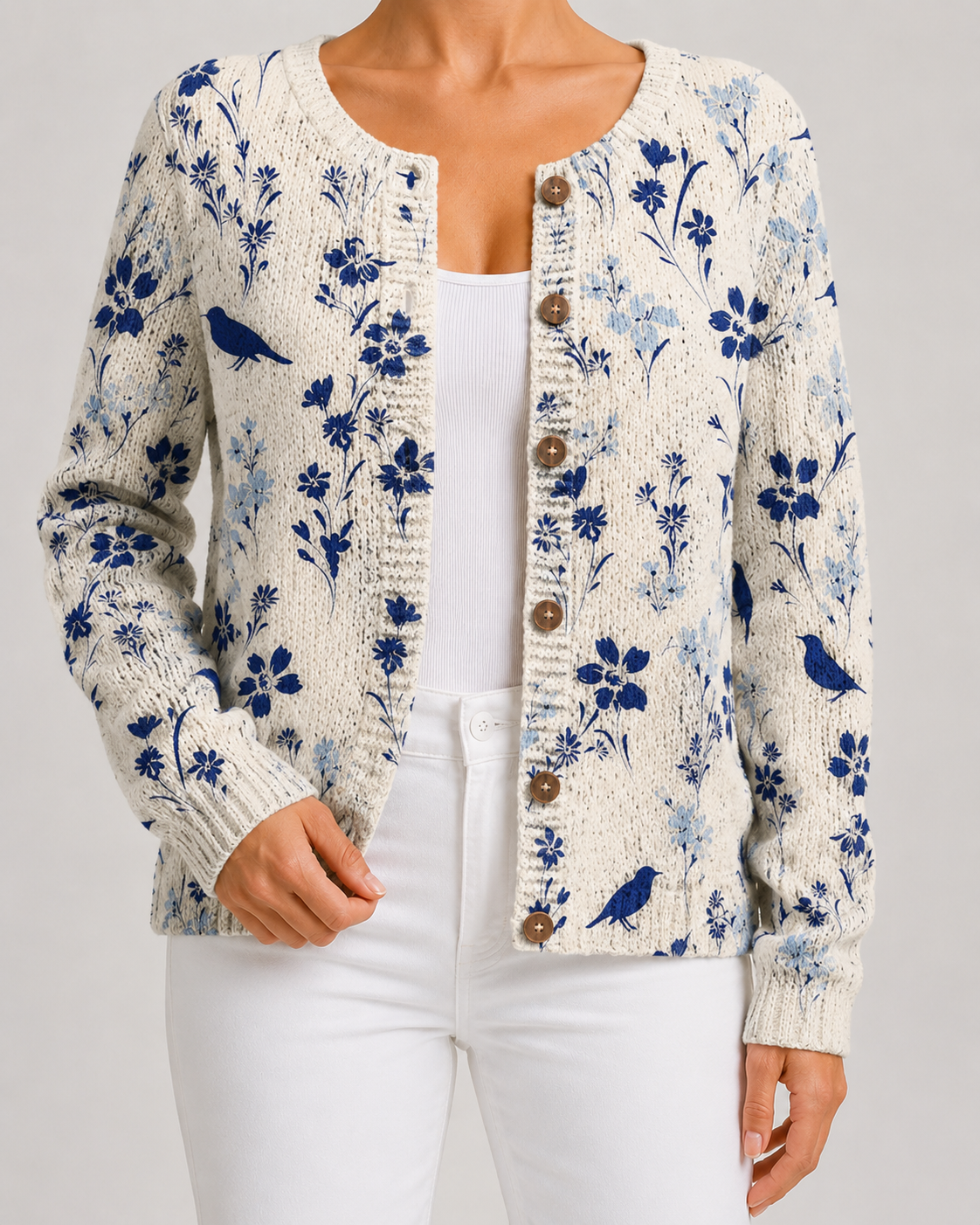 Tullia | Floral Print Knit Cardigan