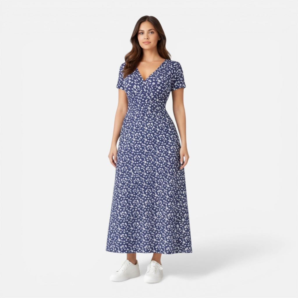 Ellie | Floral V-Neck Midi Dress