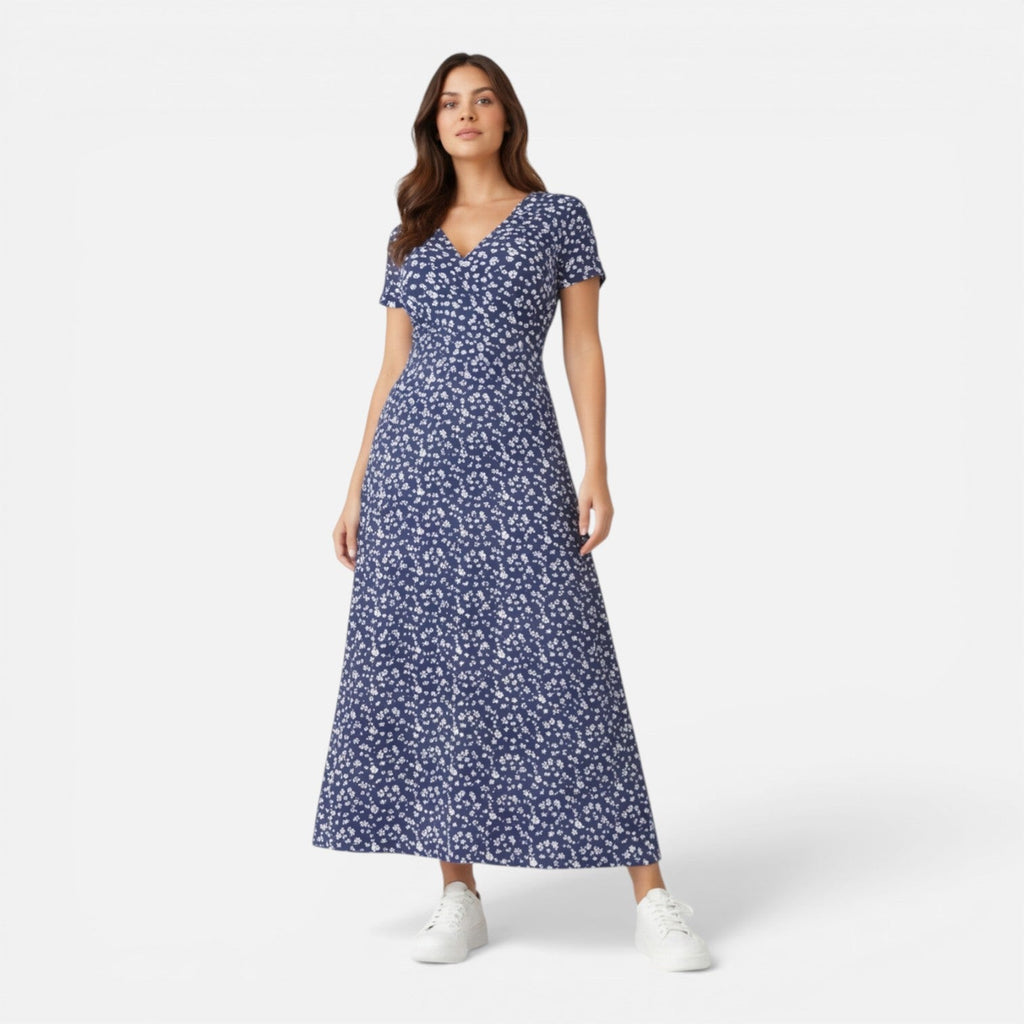 Ellie | Floral V-Neck Midi Dress