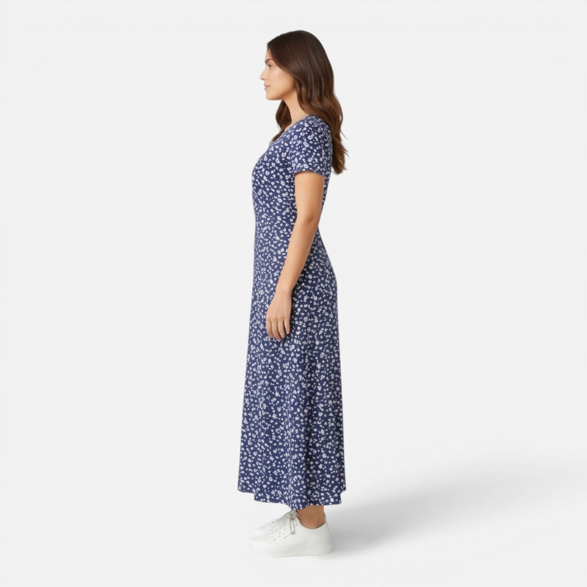 Ellie | Floral V-Neck Midi Dress