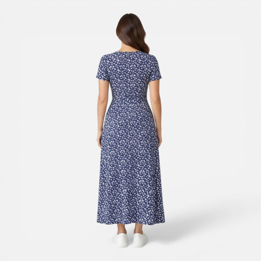 Ellie | Floral V-Neck Midi Dress