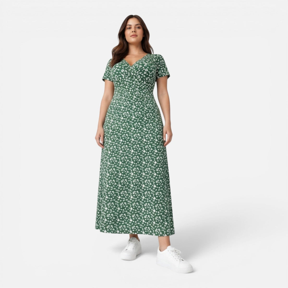 Ellie | Floral V-Neck Midi Dress