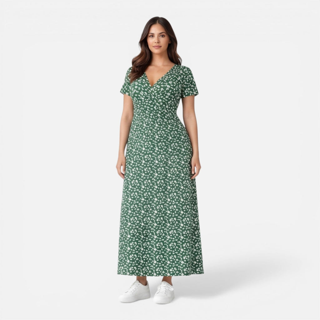 Ellie | Floral V-Neck Midi Dress
