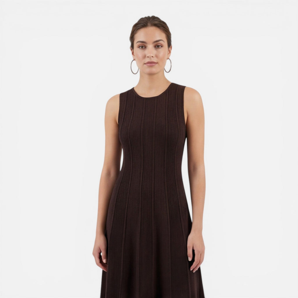 Isolde | Pleated Sleeveless Wedding Guest Maxi Dress