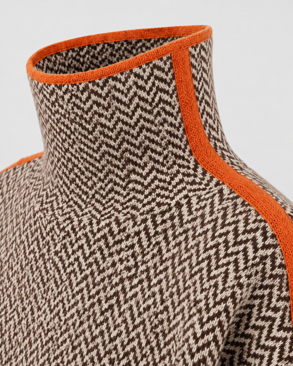 Rosamund | Herringbone Knit Turtleneck Sweater