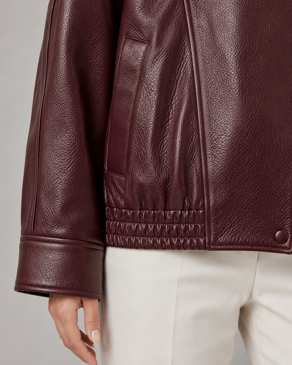 Quinlan | High Collar Leather Jacket