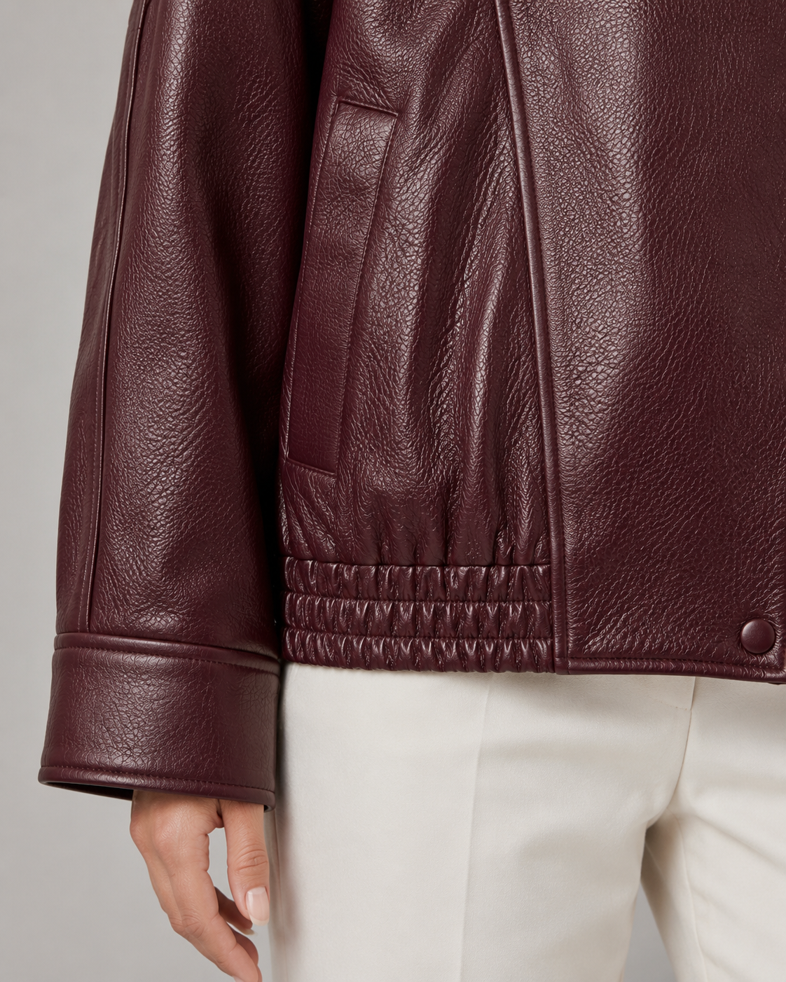 Quinlan | High Collar Leather Jacket