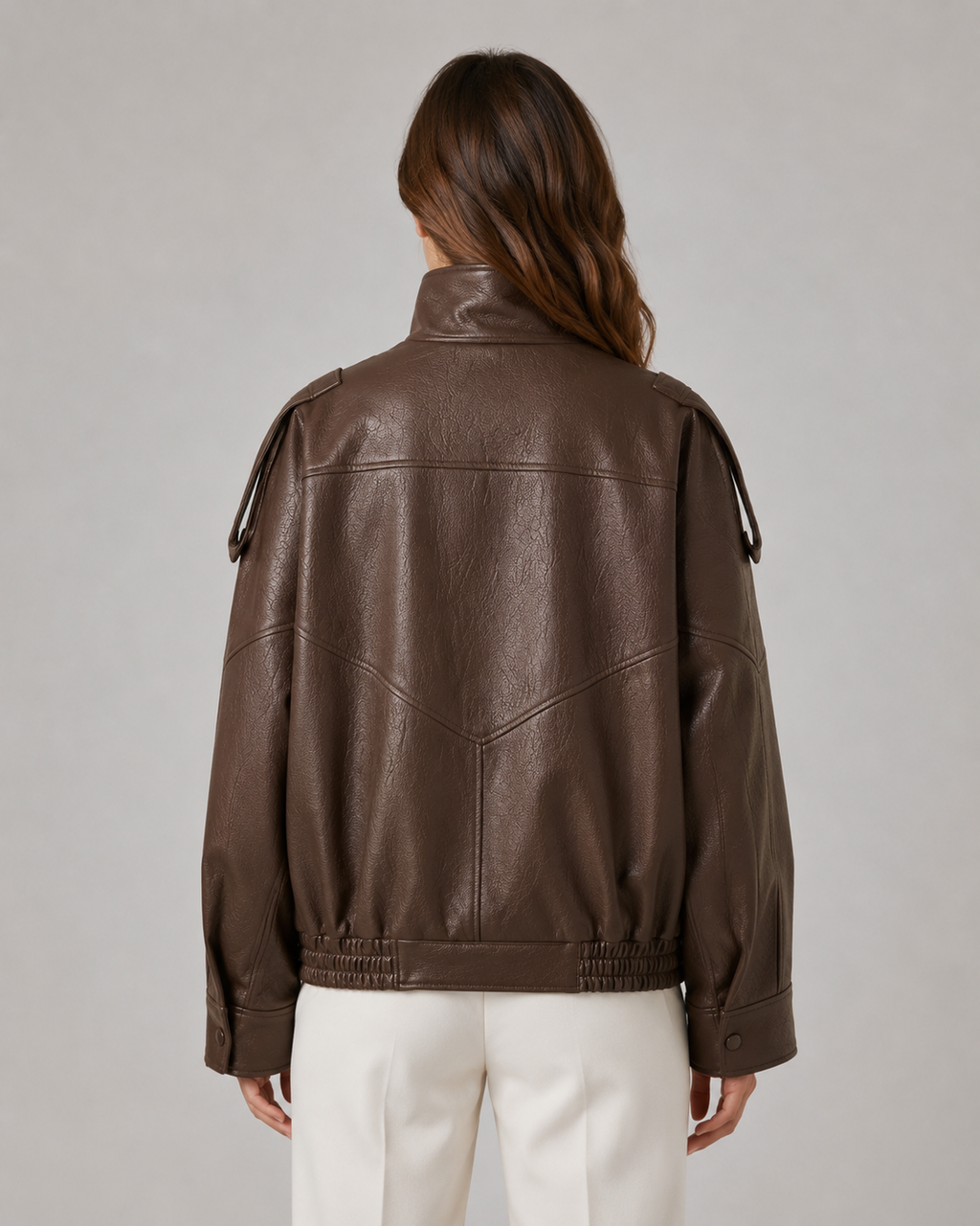 Quinlan | High Collar Leather Jacket