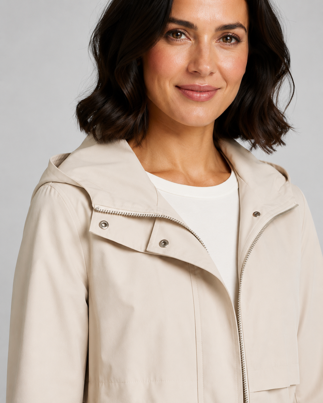 Halina | Hooded Trench Coat with Drawstring Waist