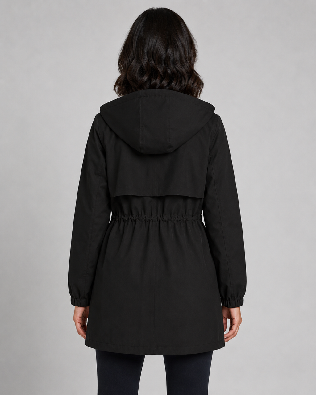 Halina | Hooded Trench Coat with Drawstring Waist