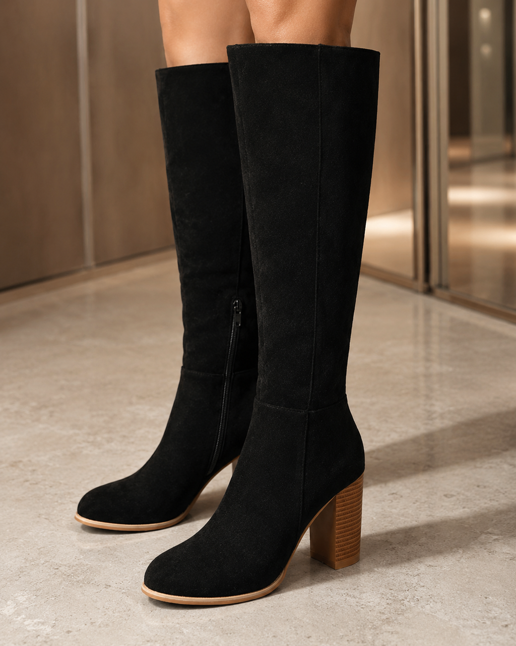 Amabel | Knee-High Block Heel Boots