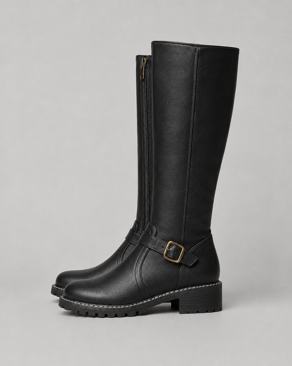 Cerys | Knee-High Buckle Boots