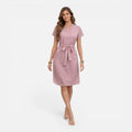 Sylvie | Belted V-Neck Midi Dress